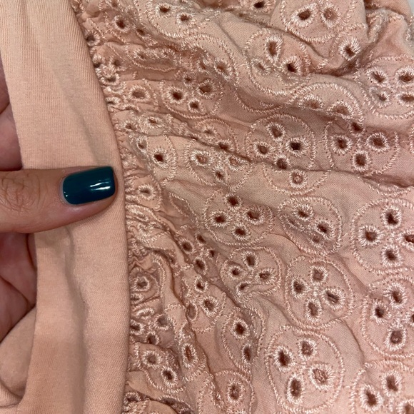 Express Square Neck Eyelet Sleeve Tie Back Tee✨ - Picture 10 of 15